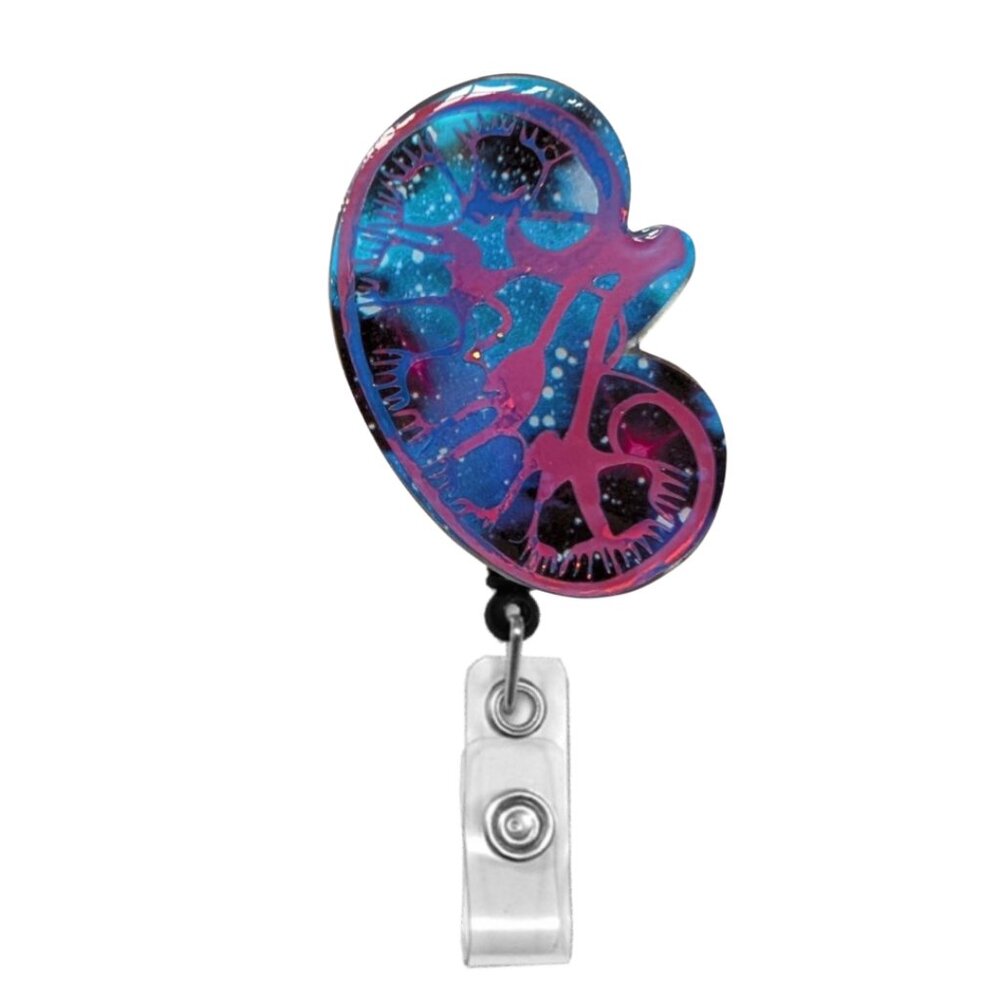 Kidney Badge Reel | Handmade ID Holder Nurse Teacher Student Therapist Gift NWT